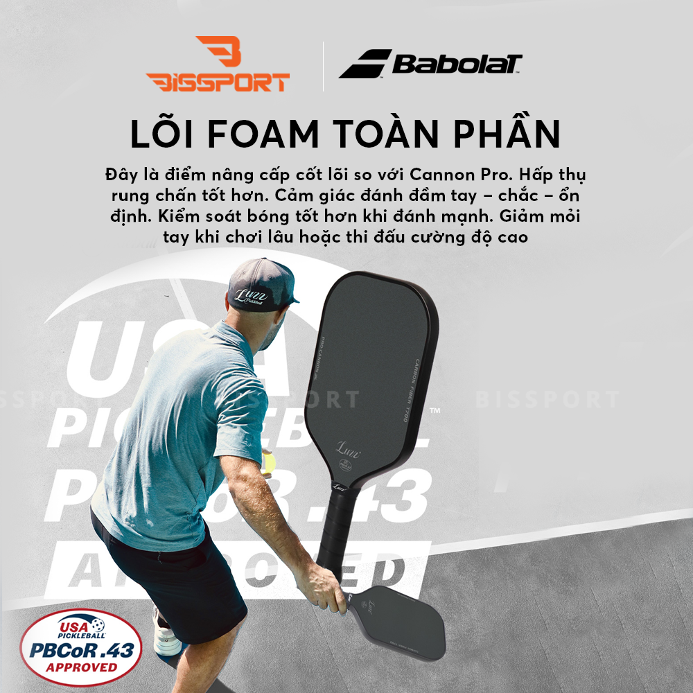 Vợt Pickleball Luzz Canon EX Elongate Chính Hãng - Đen - Carbon Fiber T700 - Đánh Chắc Lực - Ổn Định - Thiên Tấn Công